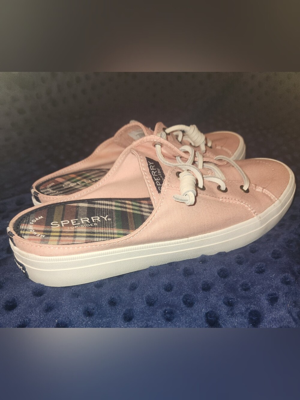 Sperry Pink Canvas Slip-On Mules
